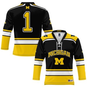 #1 Michigan Wolverines ProSphere Youth Hockey Jersey - Black