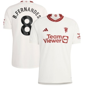 Bruno Fernandes Manchester United adidas 2023/24 Third Replica Player Jersey - White