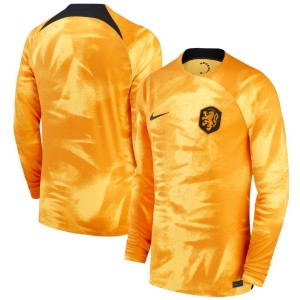 Netherlands National Team Nike Youth 2022/23 Home Breathe Stadium Replica Blank Long Sleeve Jersey - Orange