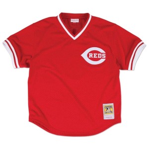 Authentic Mesh BP Jersey Cincinnati Reds 1983 Johnny Bench