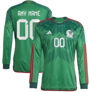 Mexico National Team adidas 2022/23 Home Custom Long Sleeve Replica Jersey - Green