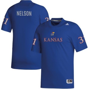Landon Nelson Kansas Jayhawks adidas NIL Replica Football Jersey - Royal