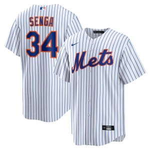Men's Nike Kodai Senga White/Royal New York Mets Home Replica Player Jersey