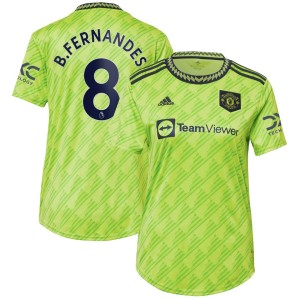 Bruno Fernandes Manchester United adidas Women's 2022/23 Third Replica Player Jersey - Neon Green