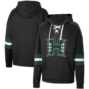 Hawaii Warriors Colosseum Lace-Up 4.0 Pullover Hoodie - Black