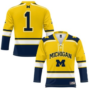 #1 Michigan Wolverines ProSphere Hockey Jersey - Maize