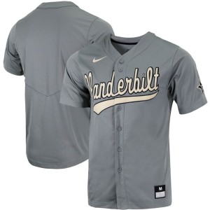 Vanderbilt Commodores Nike Replica Full-Button Baseball Jersey - Charcoal