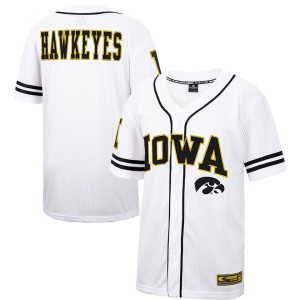 Iowa Hawkeyes Colosseum Free Spirited Mesh Button-Up Baseball Jersey - White