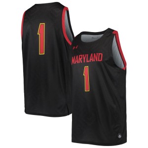 #1 Maryland Terrapins Under Armour College Replica Basketball Jersey - Black