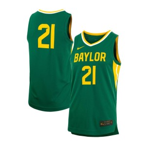 #21 Baylor Bears Nike Replica Basketball Jersey - Green