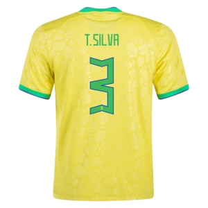 Brazil Thiago Silva Home Jersey 2022 World Cup Kit