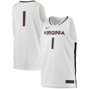 #1 Virginia Cavaliers Nike Replica Basketball Jersey - White