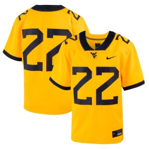 #22 West Virginia Mountaineers Nike Youth Football Game Jersey - Gold