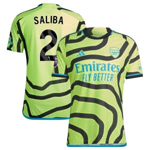 William Saliba  Arsenal adidas 2023/24 Away Authentic Jersey - Yellow