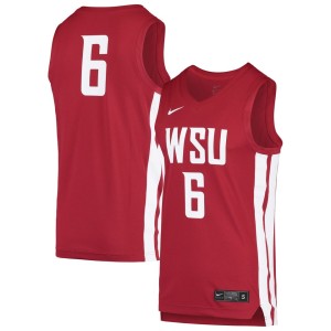 #6 Washington State Cougars Nike Replica Basketball Jersey - Crimson