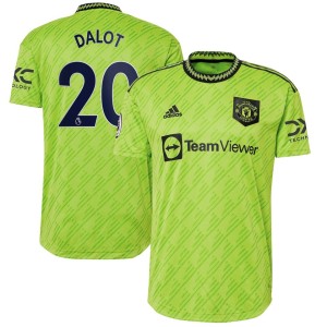 Diogo Dalot Manchester United adidas 2022/23 Third Authentic Player Jersey - Neon Green