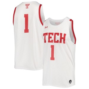 #1 Texas Tech Red Raiders Under Armour Alternate Replica Basketball Jersey - White