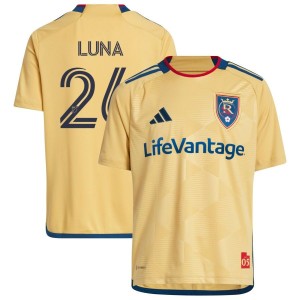 Diego Luna Real Salt Lake adidas Youth 2023 The Beehive State Kit Replica Jersey - Gold