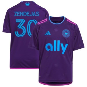 Adrian Zendejas Charlotte FC adidas Youth 2023 Crown Jewel Kit Replica Jersey - Purple