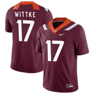 Dylan Wittke Virginia Tech Hokies Nike NIL Replica Football Jersey - Maroon