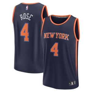 Derrick Rose New York Knicks Fanatics Branded Fast Break Replica Player Jersey - Statement Edition - Navy