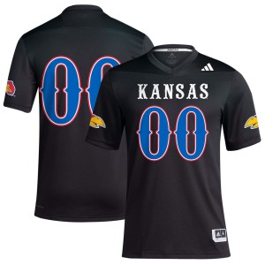 #00 Kansas Jayhawks adidas Alternate Replica Football Jersey - Black