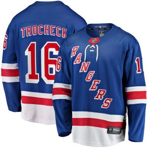 Men's Fanatics Branded Vincent Trocheck Blue New York Rangers Home Breakaway Player Jersey