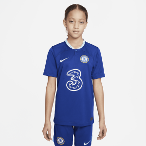 Chelsea FC 2022/23 Stadium Home Big Kids' Nike Dri-FIT Soccer Jersey - Rush Blue/Chlorine Blue/White