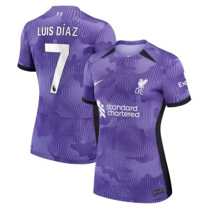Luis Diaz Liverpool Nike Women's 2023/24 Third Stadium Replica Player Jersey - Purple
